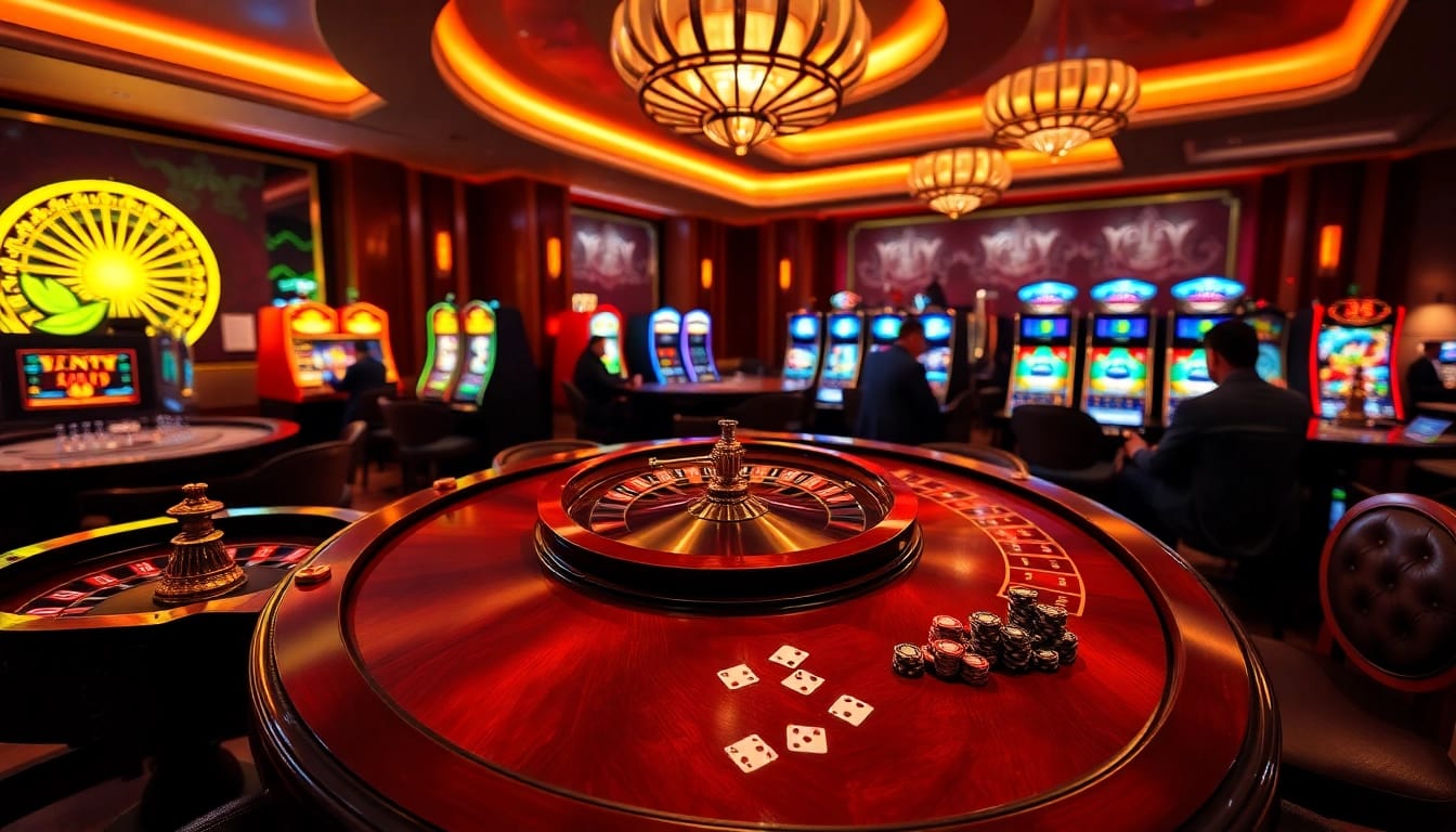 Experience the thrill of winning at 69VN casino with vibrant table games and luxurious ambiance.
