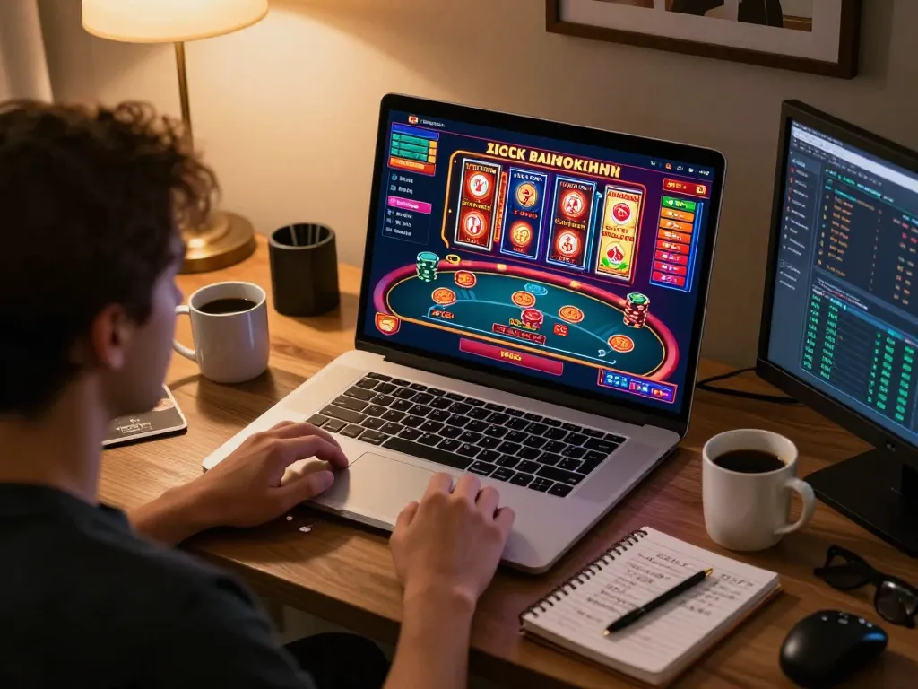 Player engaged in dynamic online gaming at 22ff, featuring vibrant graphics and strategy notes.