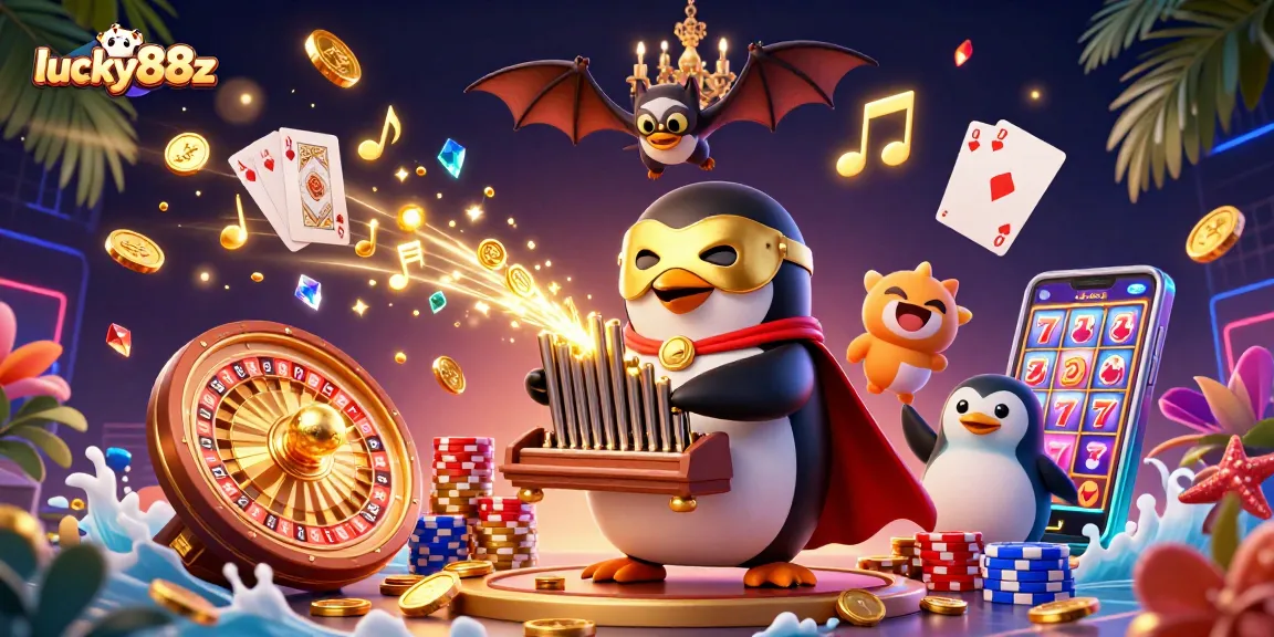 Engage with lucky88z at a vibrant casino scene featuring mesmerizing characters and dynamic game elements.