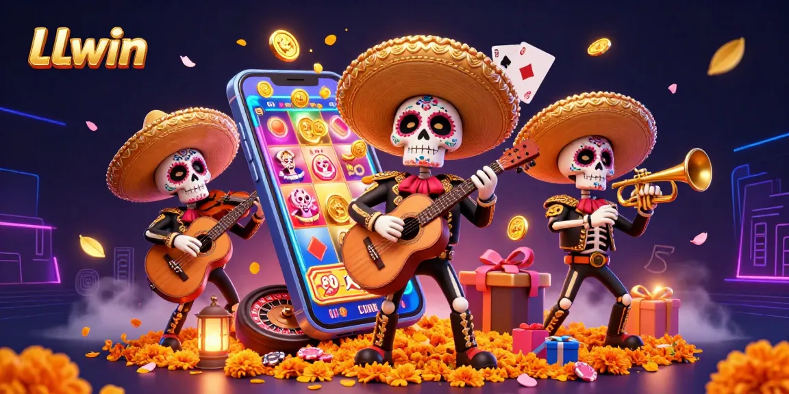 Experience the thrill of LLwin with a vibrant mariachi band in a rich casino scene, full of lively game elements.