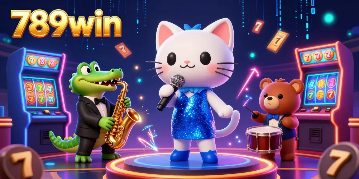 Experience the excitement of 789win with vibrant slot games and engaging casino characters.