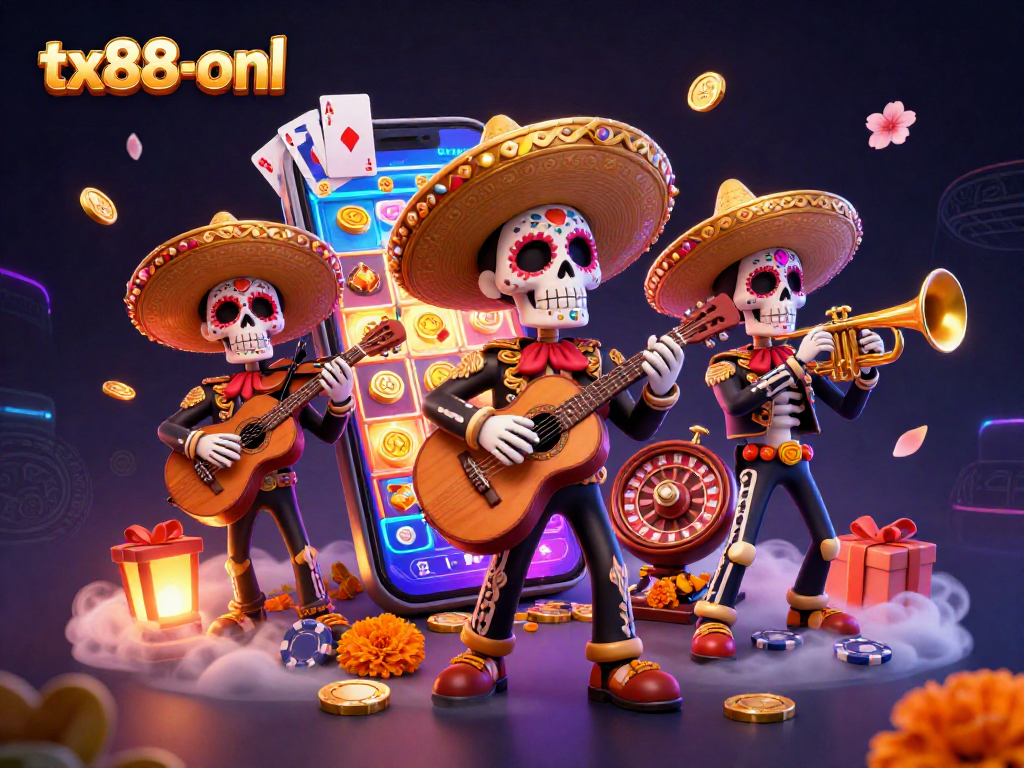Play vibrant slot games with colorful elements on tx88-onl’s animated casino scene.