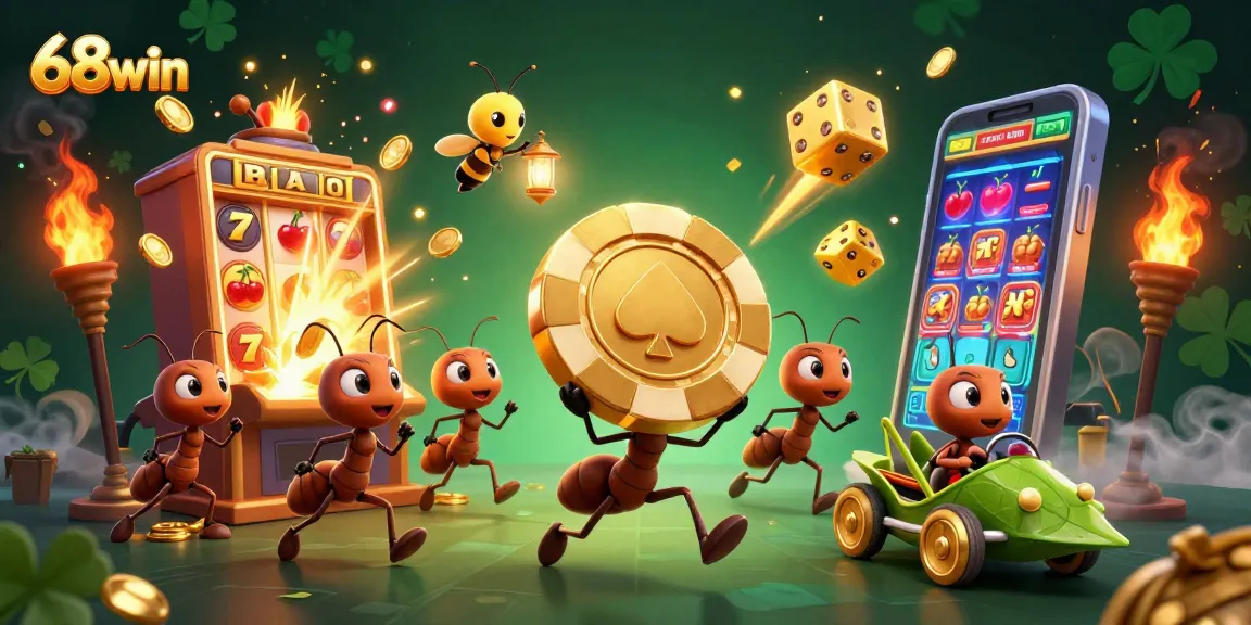 Engage in thrilling gameplay with 68win and celebrate big wins around a vibrant casino scene.