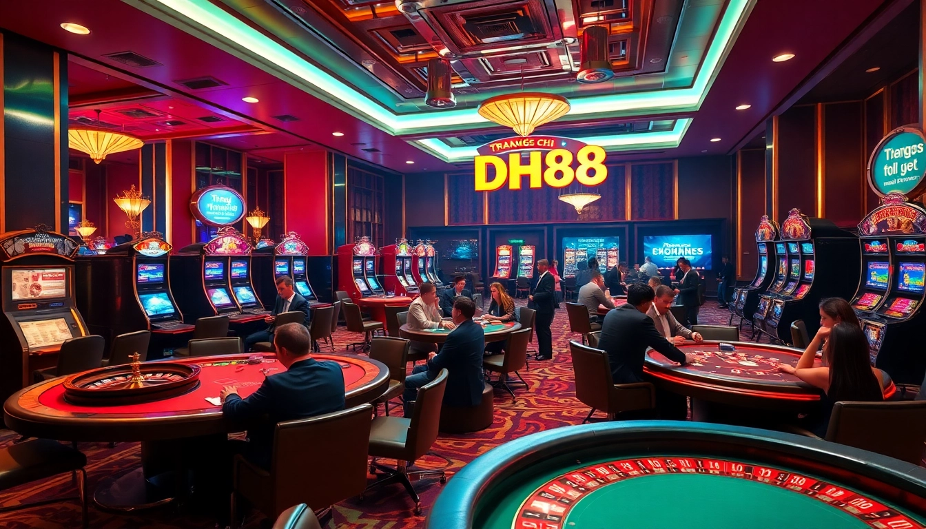 Exciting gaming experience on Trang chủ DH88 with vibrant casino atmosphere and professional players.