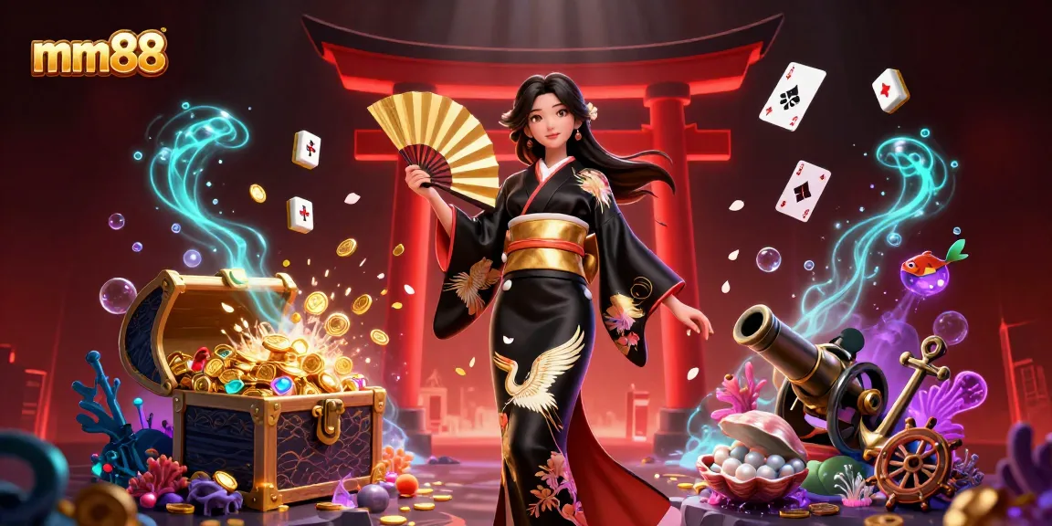 Experience thrilling moments with mm88 as an elegant woman engages in classic casino gaming surrounded by luxurious elements.