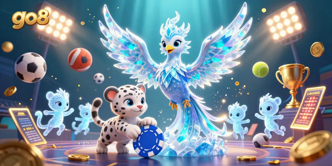 Experience the thrill of go8 with a vibrant illustration featuring gaming elements and characters.