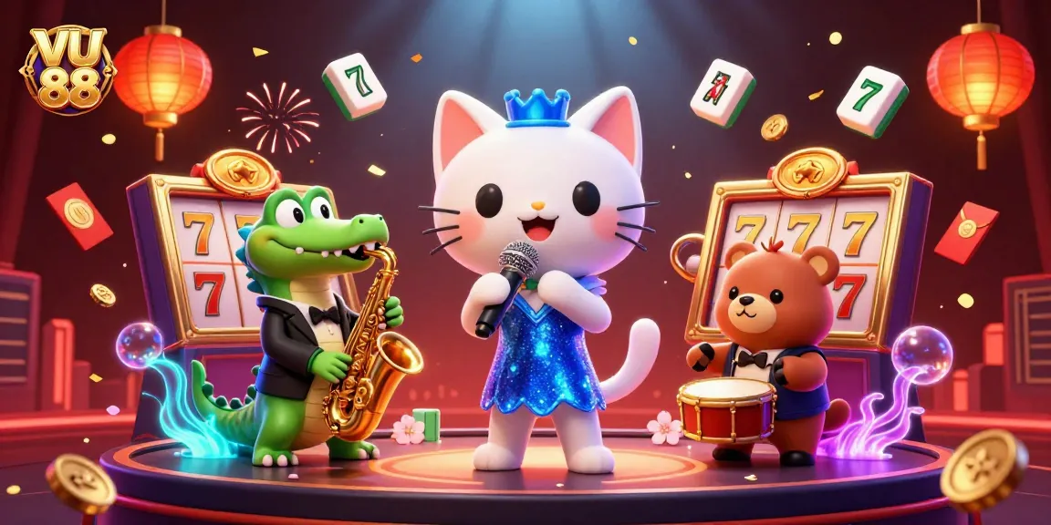 Experience VU 88 with thrilling slot games featuring vibrant characters and dynamic casino elements.