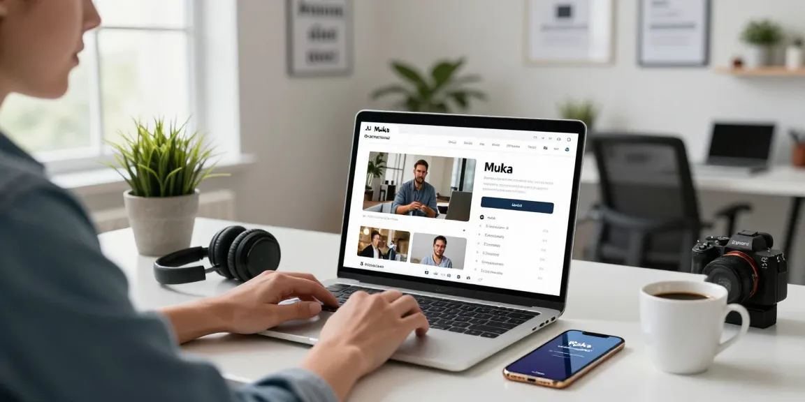 Baixar vídeo através do aplicativo Muka com interface moderna em ambiente de trabalho.