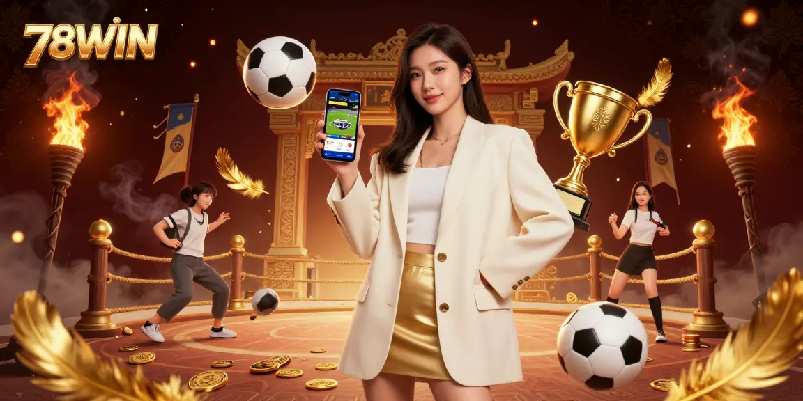 Engage with 78WIN's top sports betting features and promotions in a captivating 3D digital art scene.