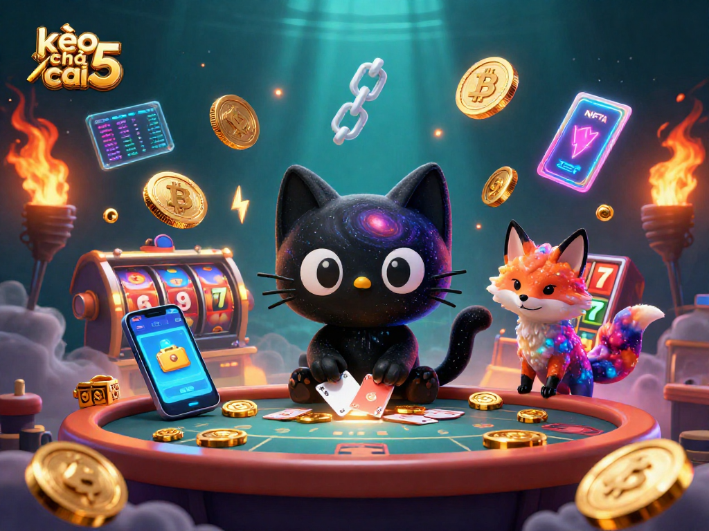 Engage in thrilling gaming moments with kèo nhà cái 5 as golden chips swirl around cosmic characters.