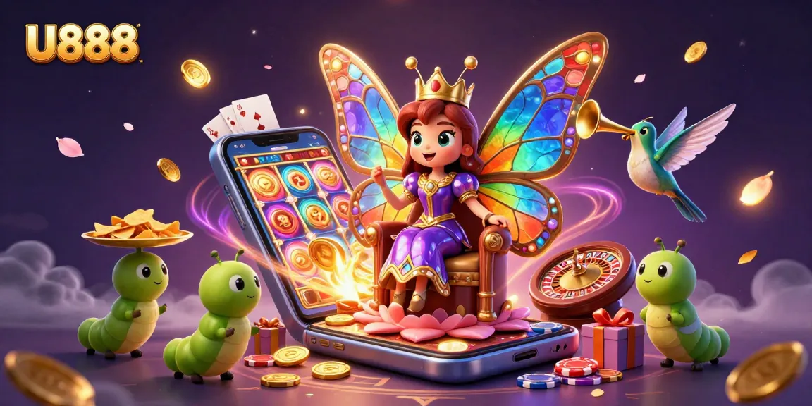 Experience thrilling gameplay at U888 with a vibrant 3D casino illustration showcasing slots and gaming elements.