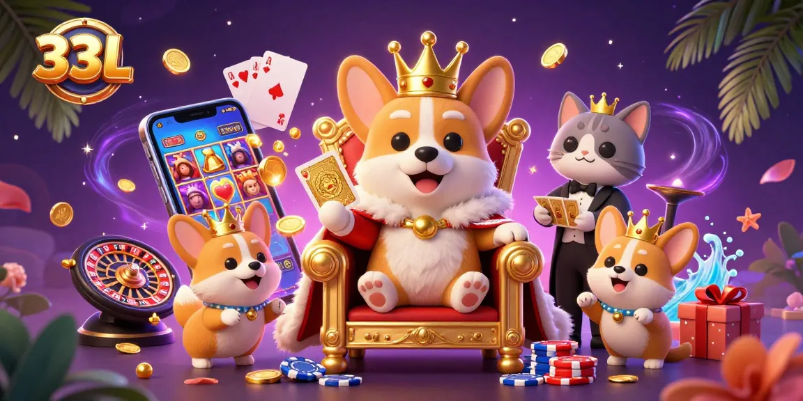 Engaging 33L casino illustration showcasing vibrant gaming characters and dynamic casino elements.