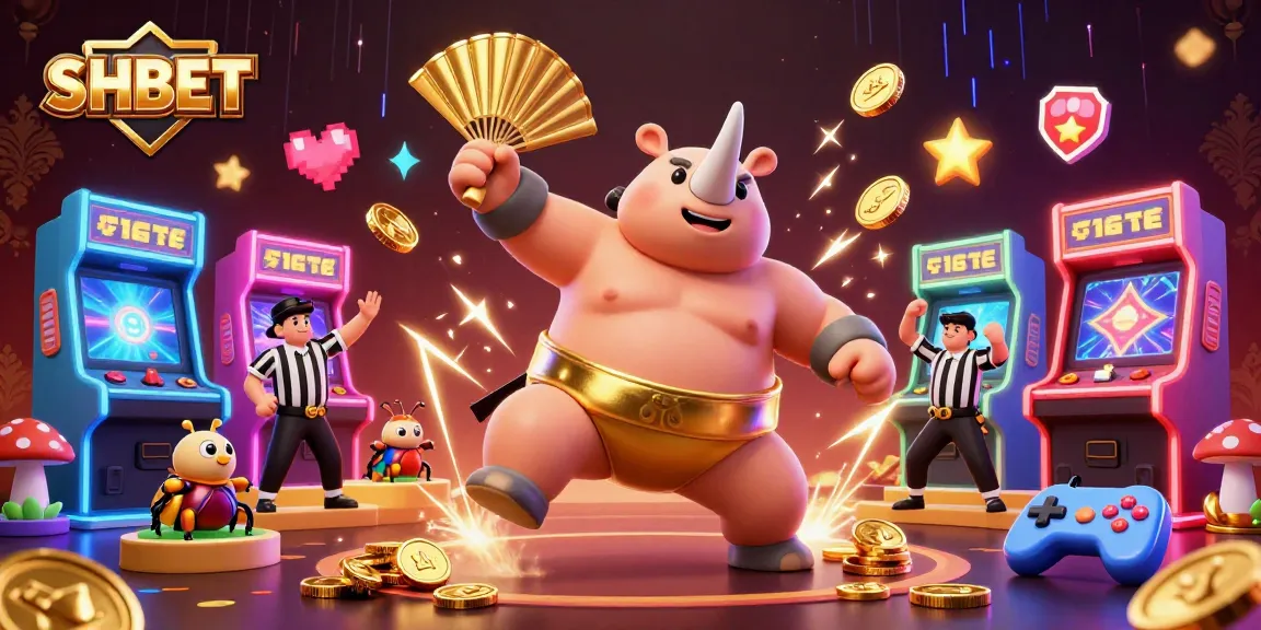 Experience thrilling gaming action at SHBET with dynamic elements and colorful casino visuals.