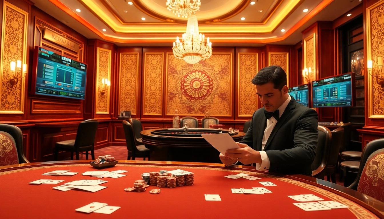 Engaging KEONHACAI betting scene with a luxurious gambling table and exciting game elements.