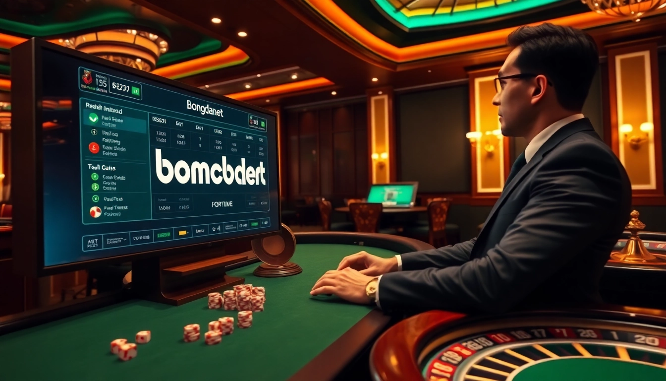 Bongdanet showcases an exciting casino environment with dynamic sports betting activities.
