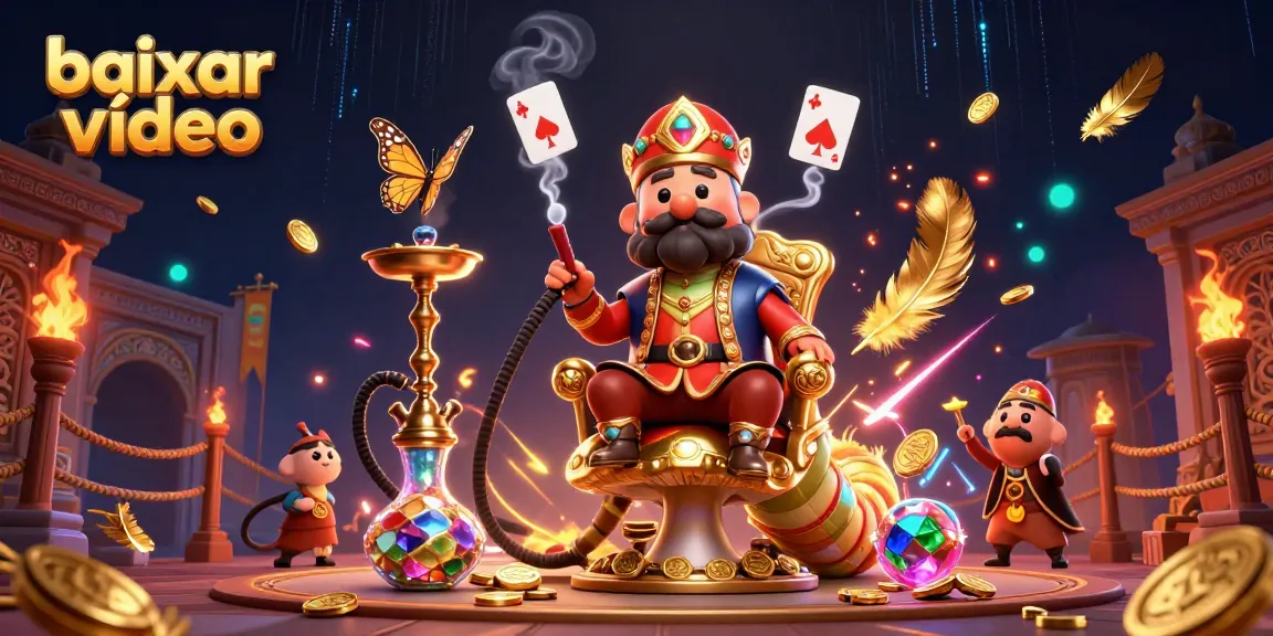 Engage in the excitement to baixar vídeo with a vibrant illustration showcasing a caterpillar hookah-master in a casino setting.