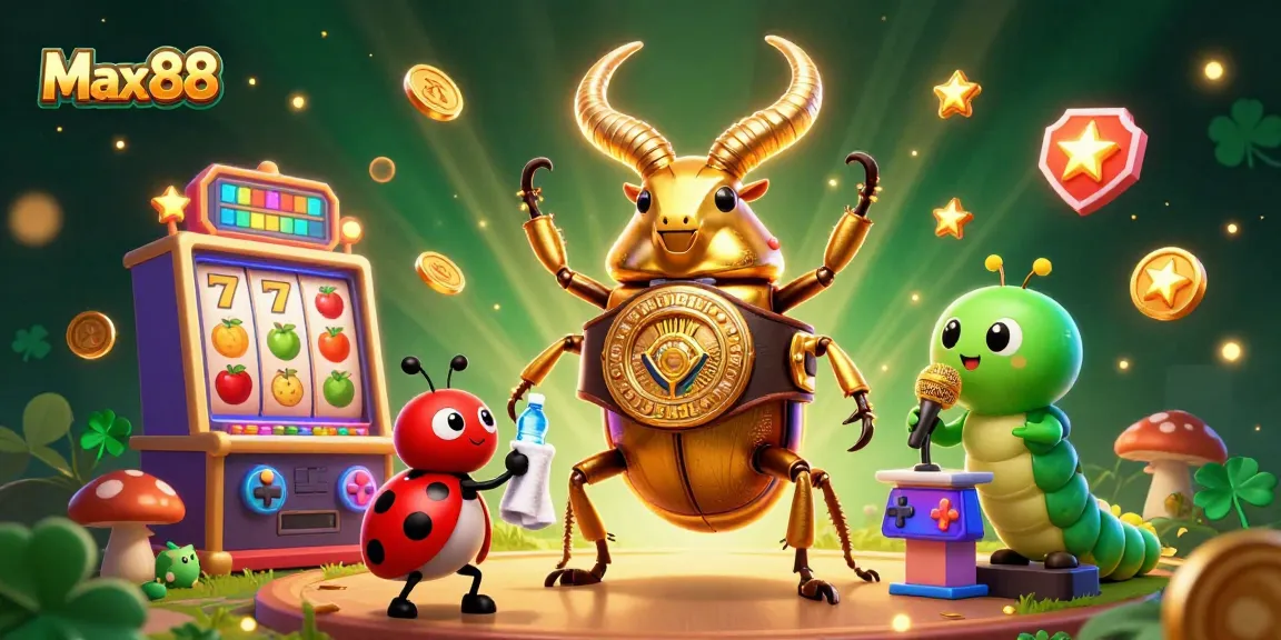 Experience the excitement of Max88 with a vibrant 3D casino scene featuring dynamic characters.
