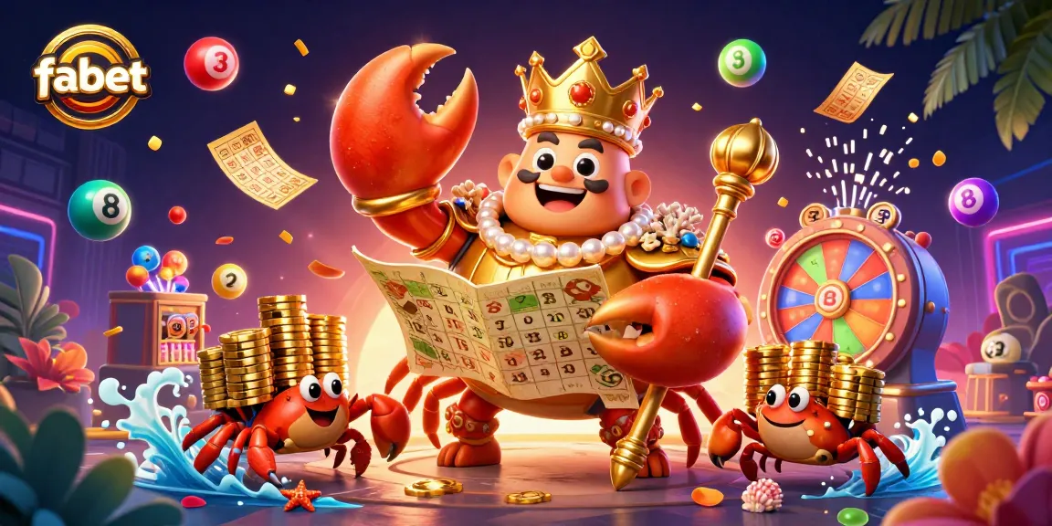 Engage with fabet's exciting gaming experience featuring a golden crab emperor and dynamic lottery elements.
