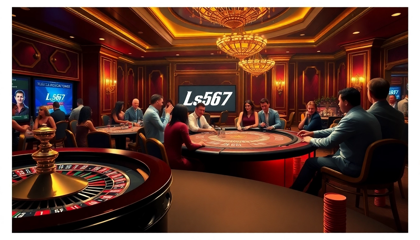 Players enjoying various games at L567 casino, highlighting excitement and engagement in a luxurious setting.