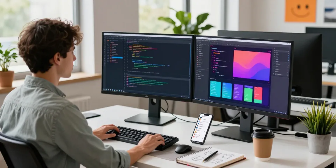 Experience seamless Telegram download in a modern tech workspace with vibrant coding displays.