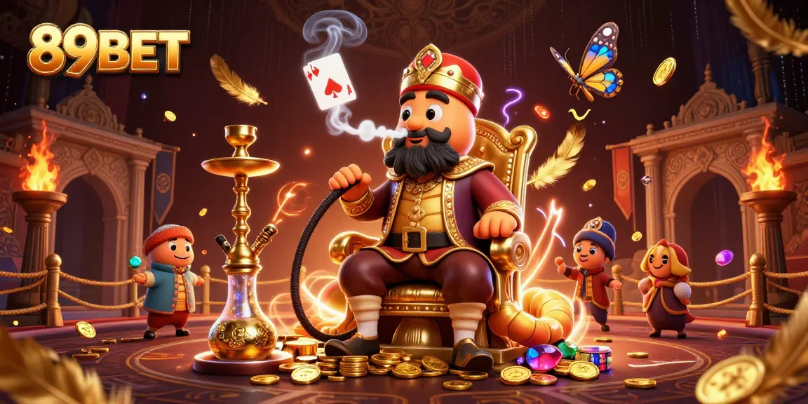 Place your bets with 89BET in this vibrant 3D illustration filled with casino elements and excitement.
