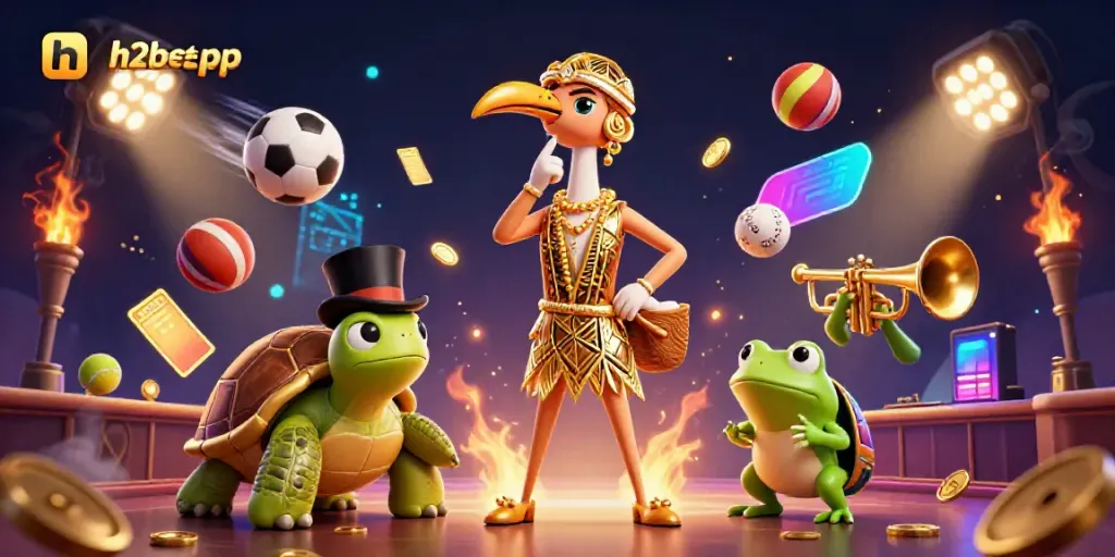 Engage with exciting gameplay at h2bet-app featuring vibrant 3D casino characters and gaming elements.