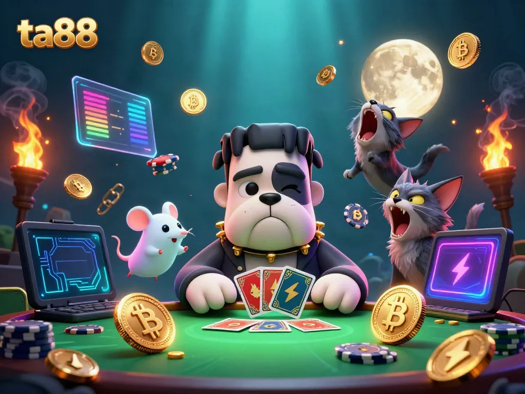 Experience the thrilling ta88 gaming world with dynamic characters and vibrant casino elements.