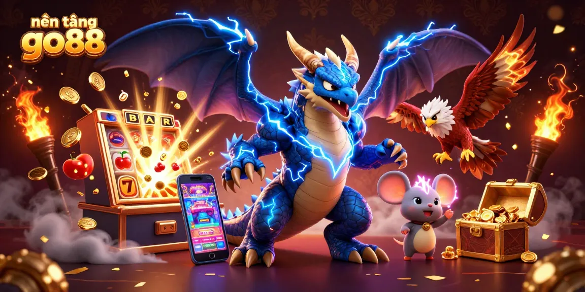 Engage with nền tảng go88's thrilling casino experience featuring vibrant characters and exciting game elements.