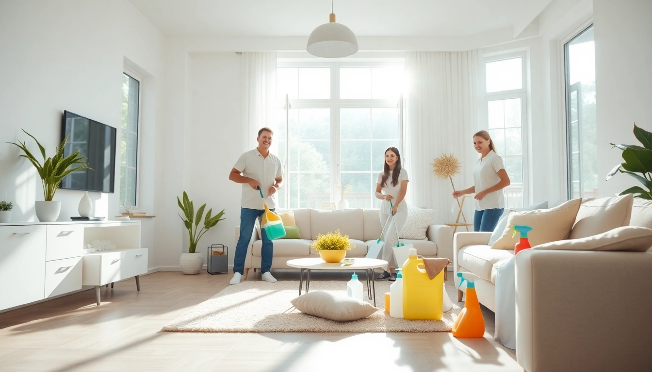 Efficient house cleaning Atlanta service providing a spotless home with cheerful cleaners.