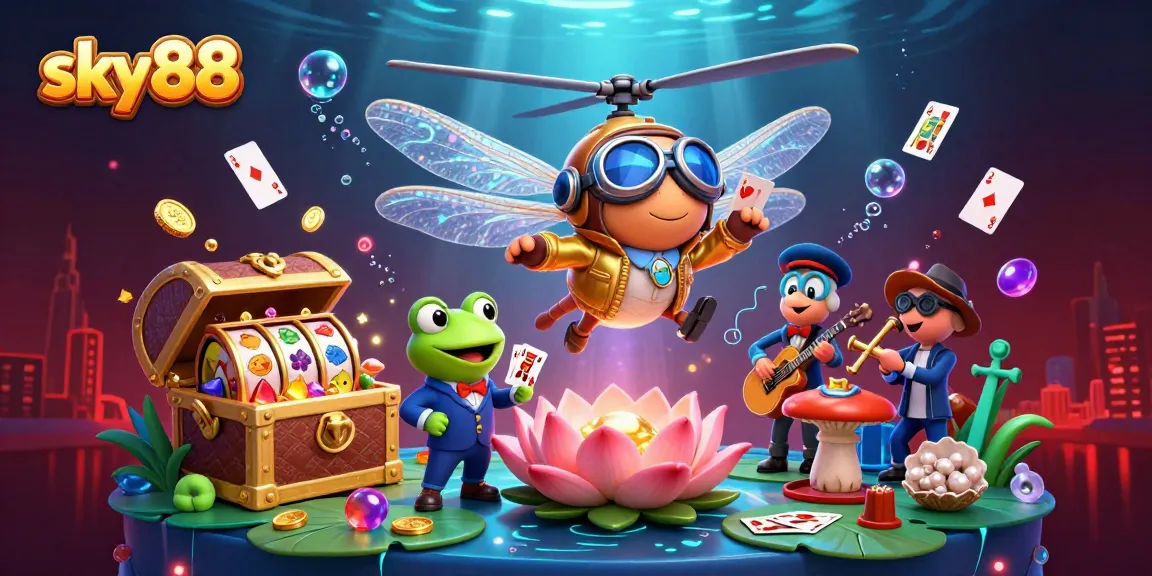 Engage with the vibrant sky88 online casino scene featuring dynamic characters and rich gambling elements.