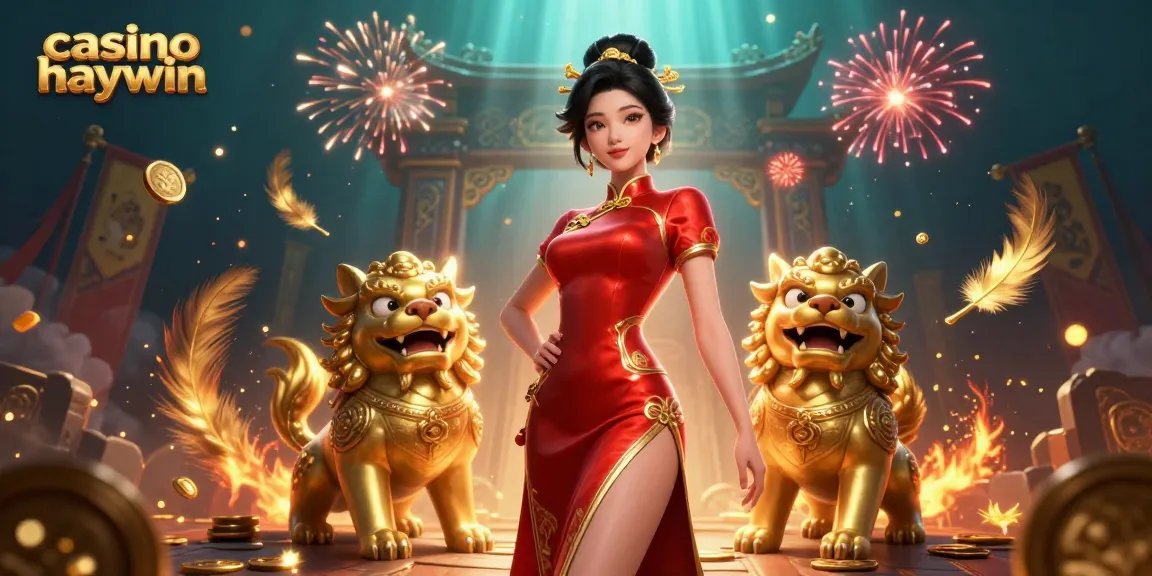 Experience casino haywin excitement with an Asian-themed illustration featuring vibrant characters and dynamic casino elements.
