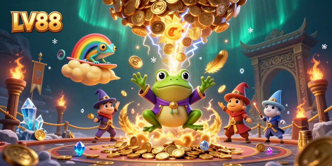 Experience the thrill of LV88 casino with vibrant characters in a dynamic gambling scene.