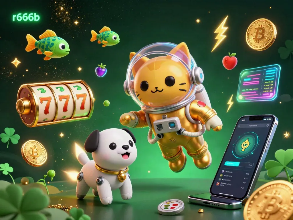 Engage with exciting jackpots at r666b while interacting with vibrant gaming symbols and characters.