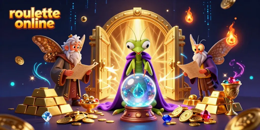 Experience thrill with roullete online in this vibrant, magical casino scene.