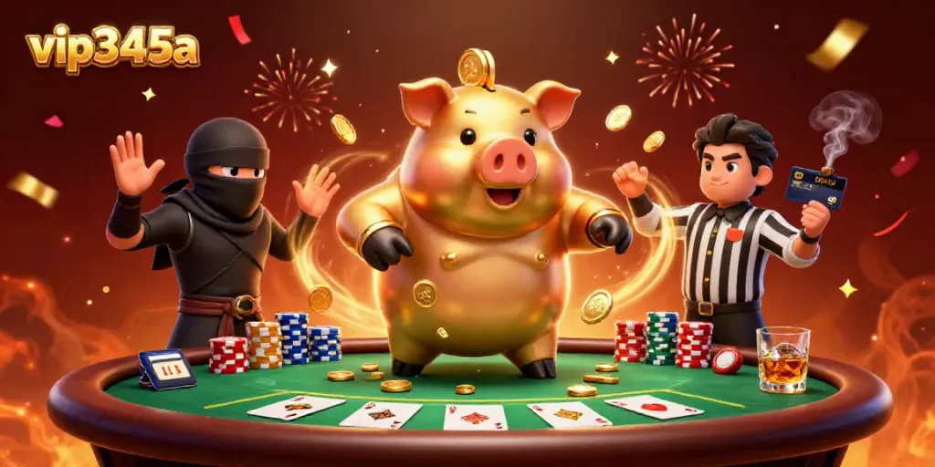 Experience the thrill of vip345a with a vibrant and dynamic casino showdown featuring colorful characters and casino elements.