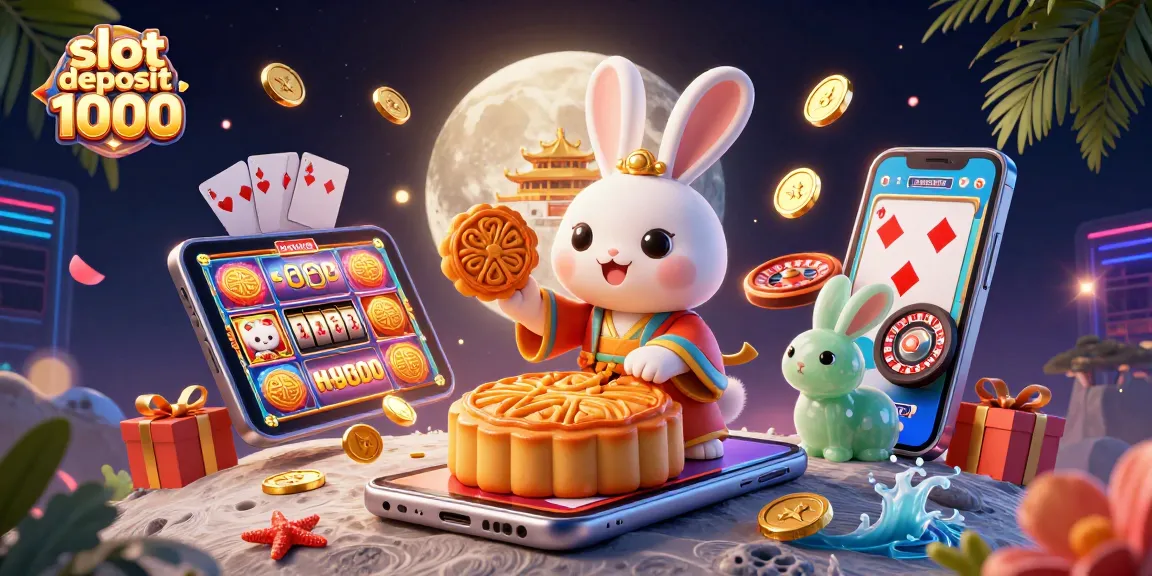 Generate exciting winnings with slot deposit 1000 in this vibrant 3D illustration featuring playful casino elements.