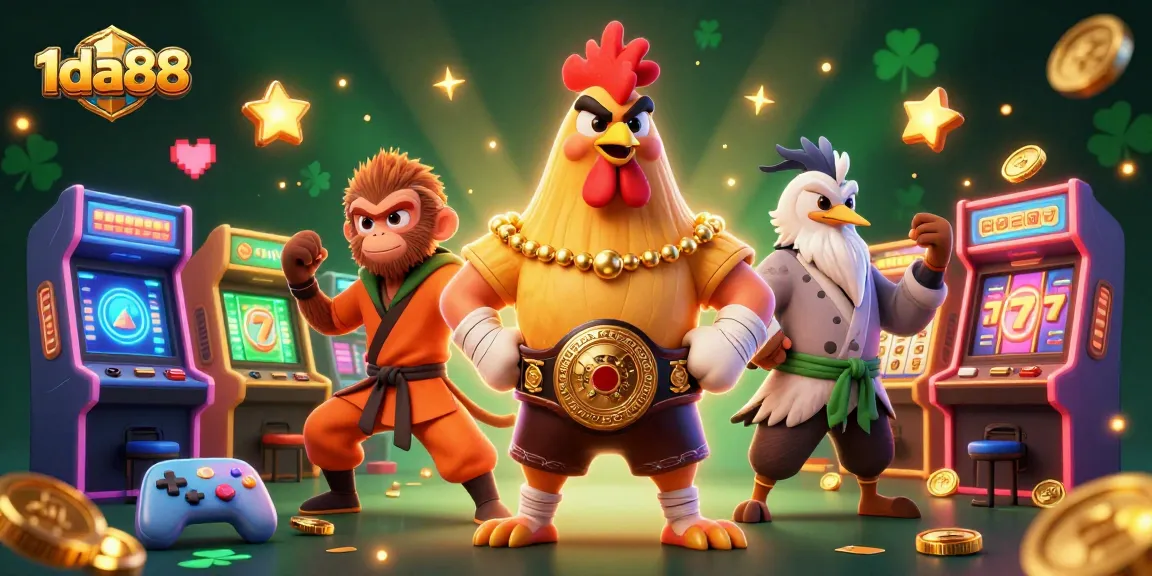 Engage with thrilling gameplay at 1da88 featuring unique cartoon characters in a vibrant casino setting.