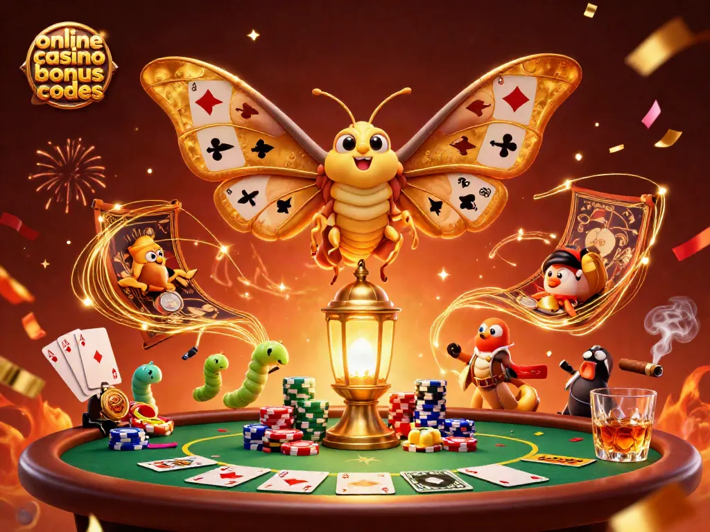 Experience the excitement of online casino bonus codes in this vibrant 3D illustration featuring dynamic casino elements.