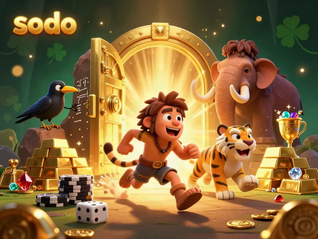 Engage in thrilling casino adventures at Sodo featuring playful caveman and sabertooth tiger