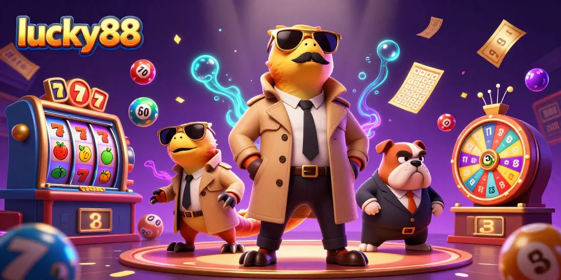 Experience big wins with lucky88 slot game featuring vibrant 3D scene and engaging casino elements.