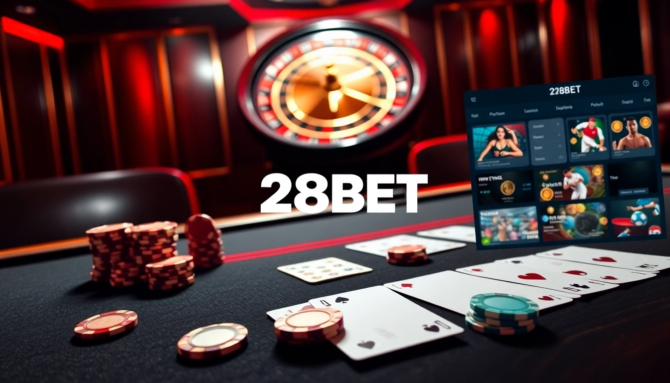 Experience the thrill of online betting with 28BET through engaging casino visuals and luxury gaming.