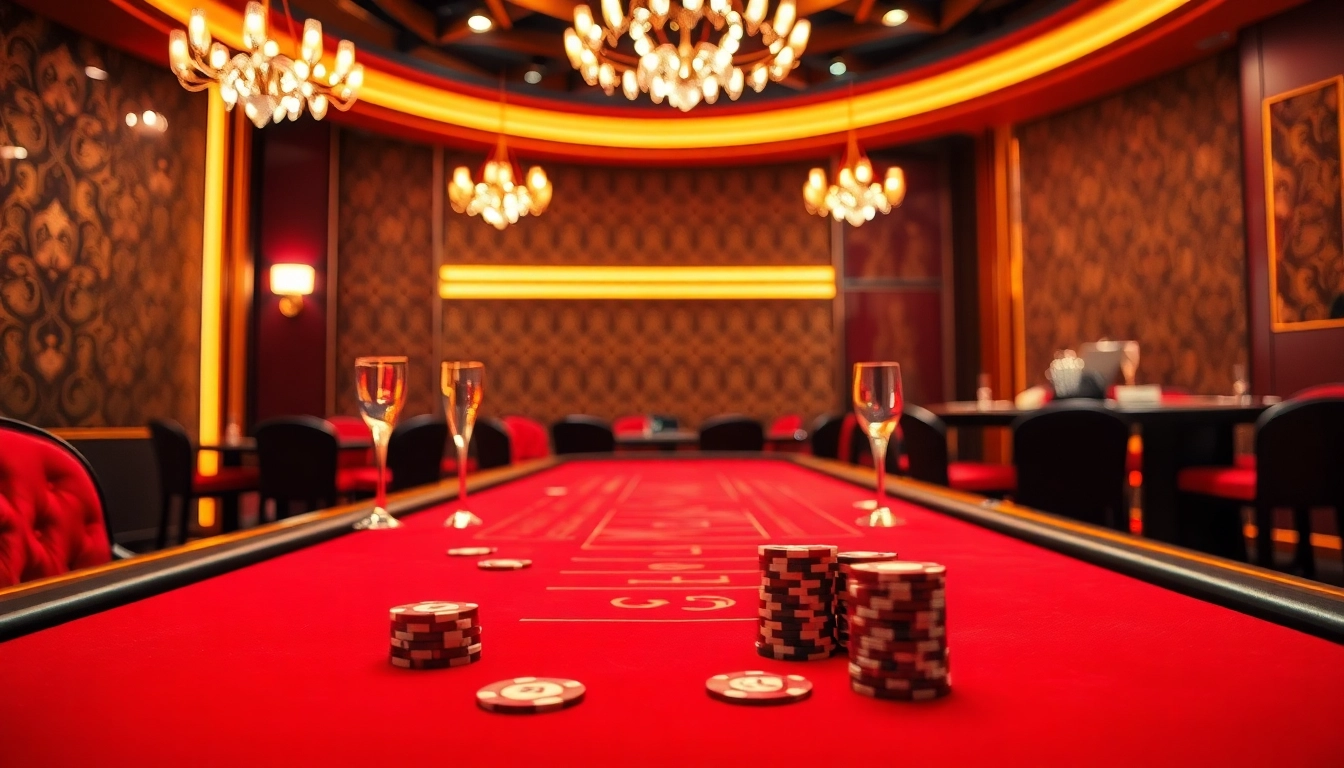 Slot deposit 5000 pada meja permainan kasino yang mewah dan menarik.