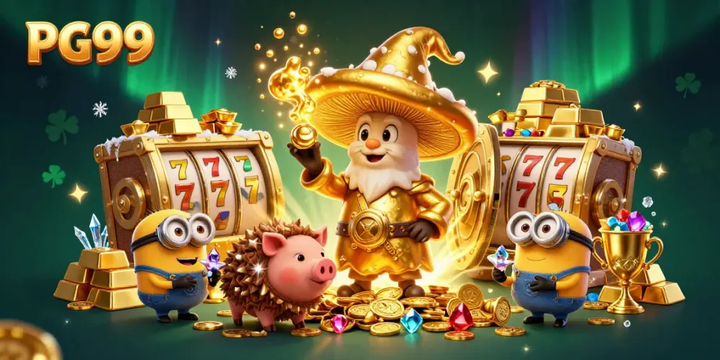 Engage with PG99's thrilling slot adventures, featuring a wizard, truffle pig, and magical treasures.