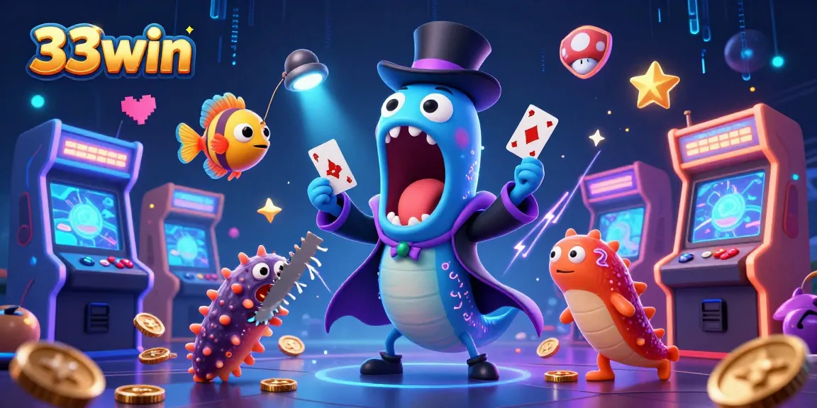 Engage in exciting games with 33win featuring a magical deep-sea scene with vibrant characters.