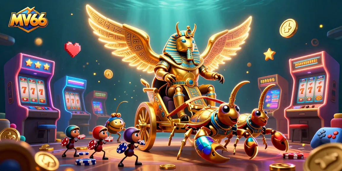 Experience thrilling gameplay with MV66, showcasing a vibrant casino scene overflowing with exciting game elements.