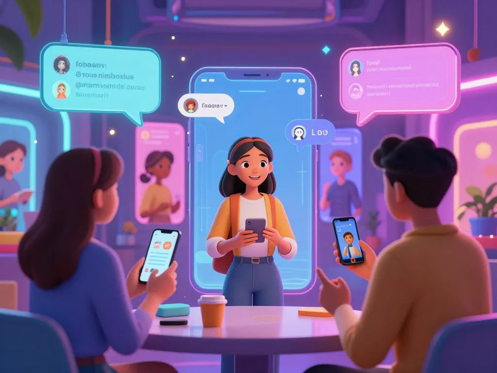 Engaging avatar in chat with crush on ai characters in a vibrant digital world