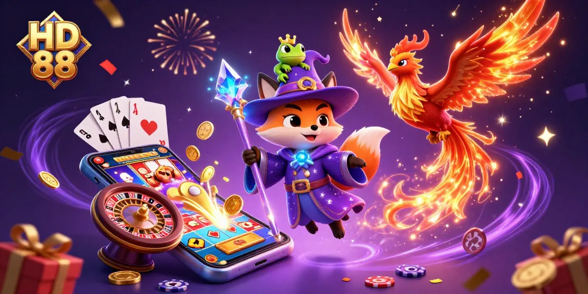 Experience HD 88's thrilling gambling scene with enchanting characters and dynamic casino elements.