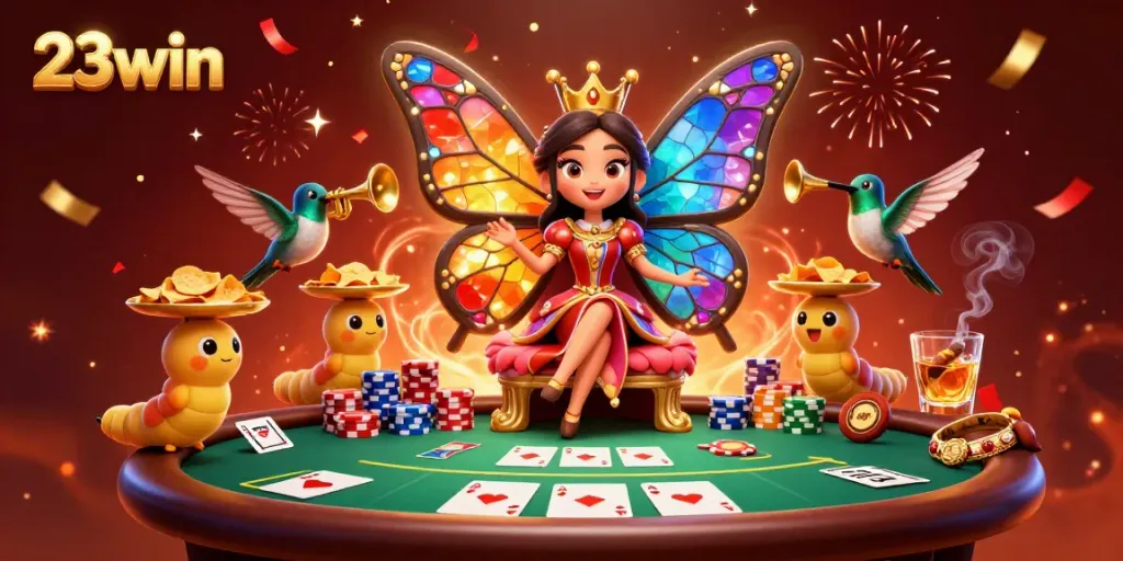 Experience 23win's thrilling casino action with vibrant characters and dynamic gameplay elements