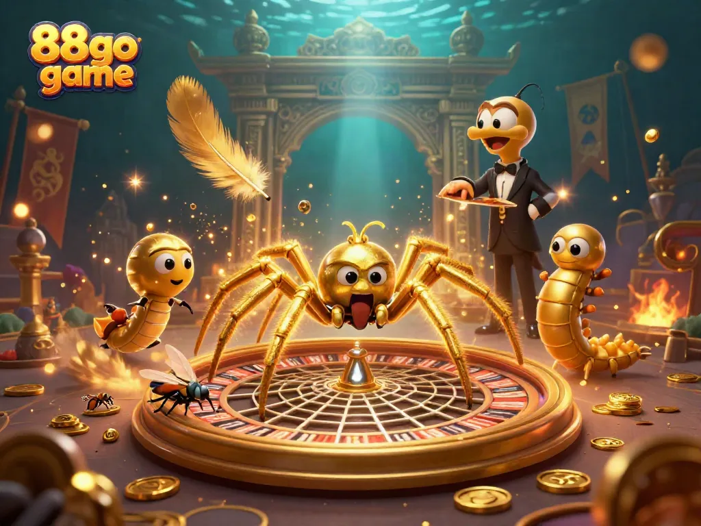 Experience the thrilling 88go game with cartoon characters in a vibrant casino scene.