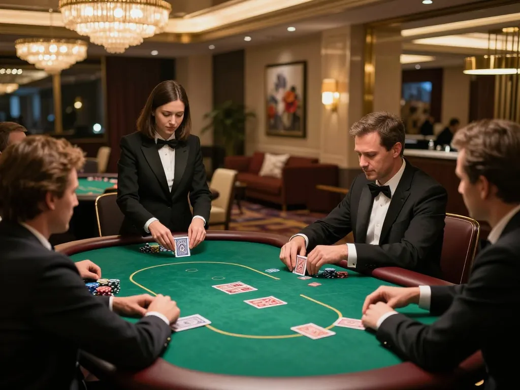 Players enjoying a high-stakes game at C168's luxurious VIP poker table in a premium casino.